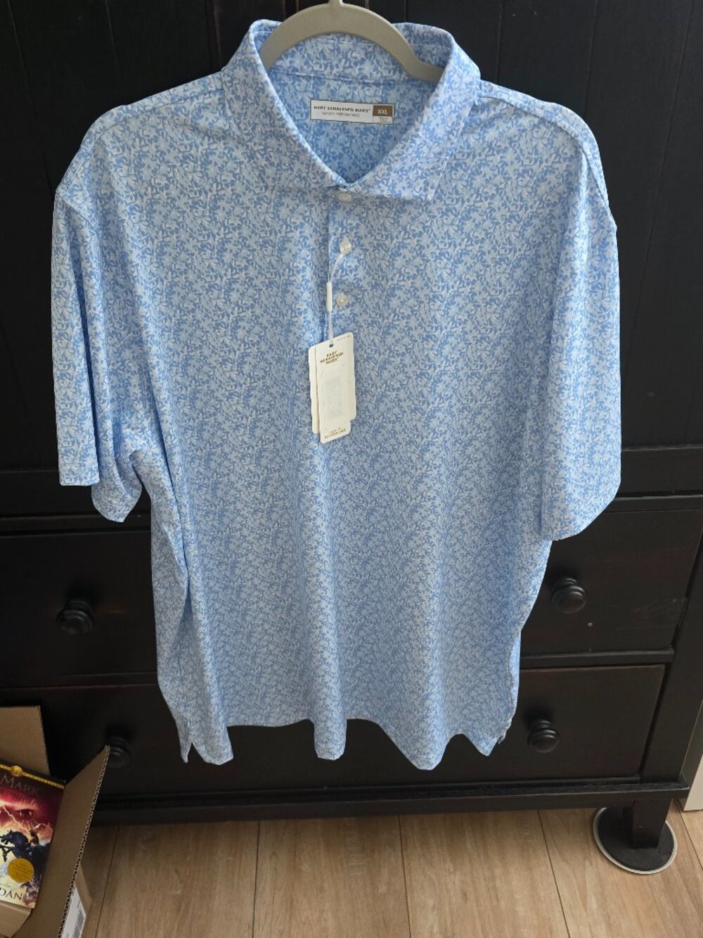 Hart Schaffner Marx Luxury Performance Short Sleeve Floral Polo Shirt NWT XXL
